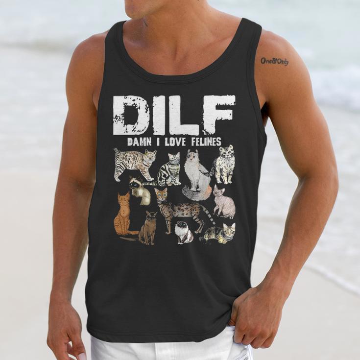 Dilf Damn I Love Felines Cat Lover Unisex Tank Top Gifts for Her