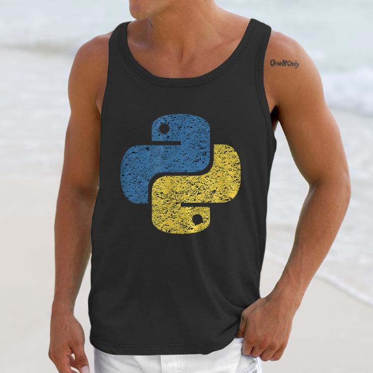 Distressed Python Logo For Engineers Unisex Tank Top Gifts for Her