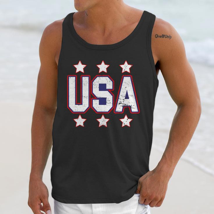 Distressed Usa Patriotic Logo Unisex Tank Top Gifts for Her