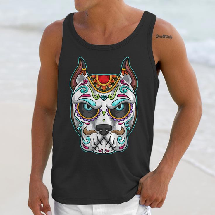 Dog Sugar Skull Funny Day Of The Dead Matching Group Unisex Tank Top Gifts for Her