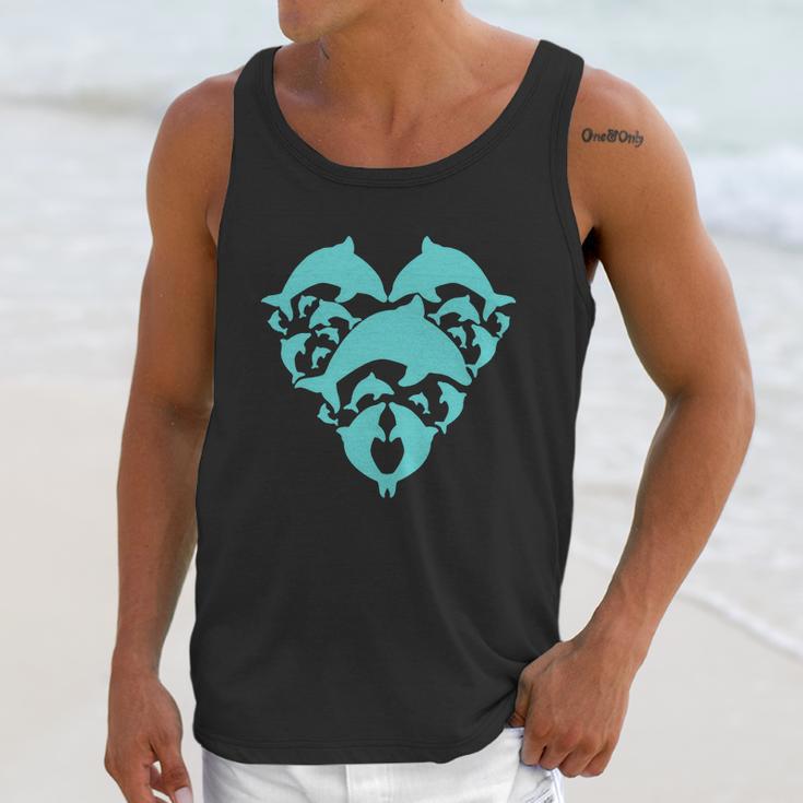 Dolphin Heart Unisex Tank Top Gifts for Her