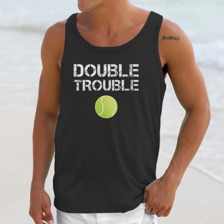 Double Trouble Funny Tennis Team Gift Unisex Tank Top Gifts for Her