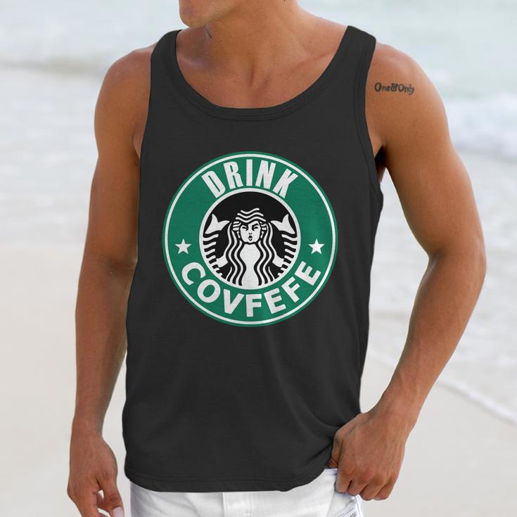 Drink Covfefe Funny Parody Logo Unisex Tank Top Gifts for Her