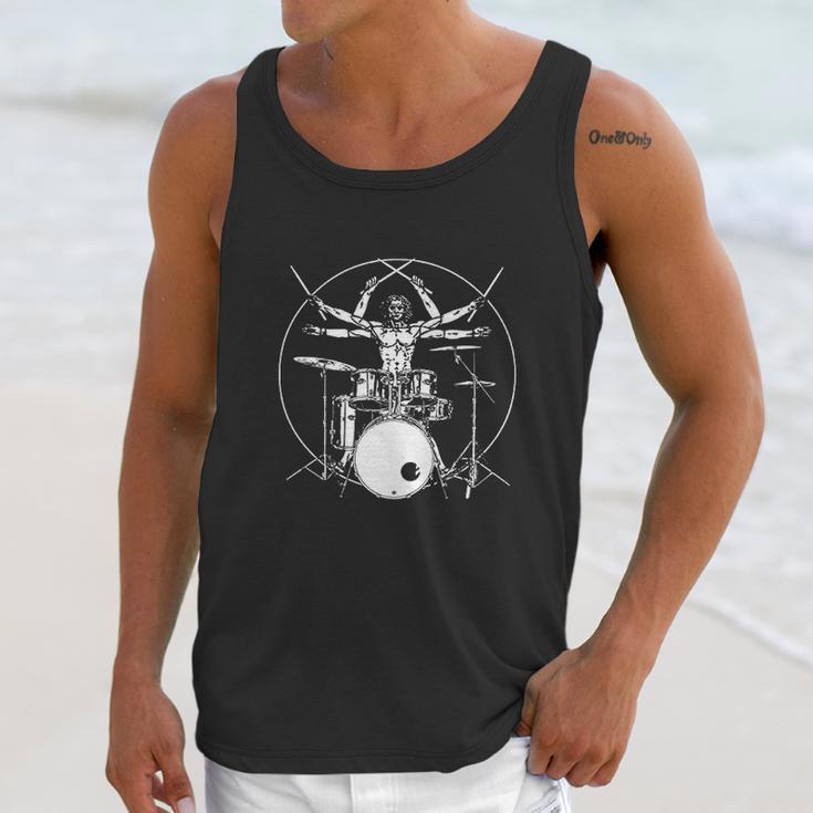 Drumming Gift Drum Da Vinci Vitruvian Man Drummer Unisex Tank Top Gifts for Her