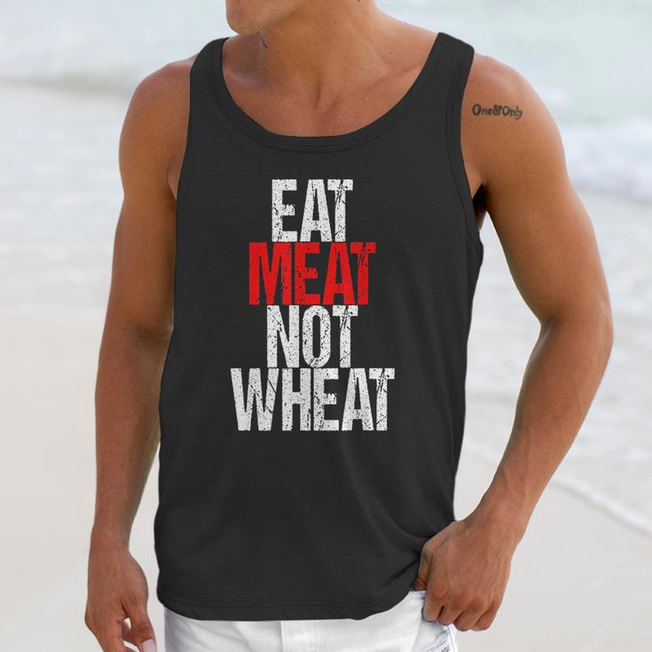 Eat Meat Not Wheat Funny Meat Eater Carnivore Unisex Tank Top Gifts for Her