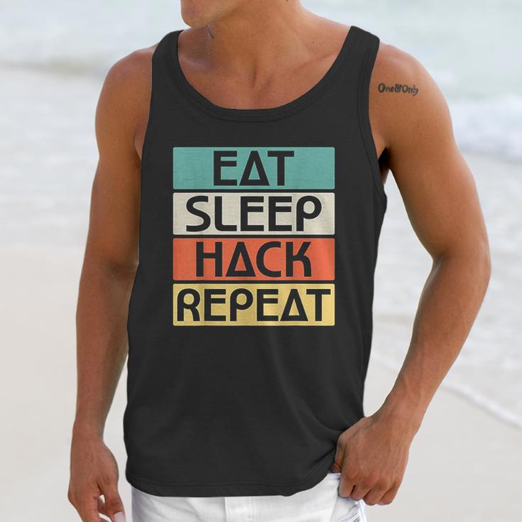 Eat Sleep Hack Repeat Unisex Tank Top Gifts for Her