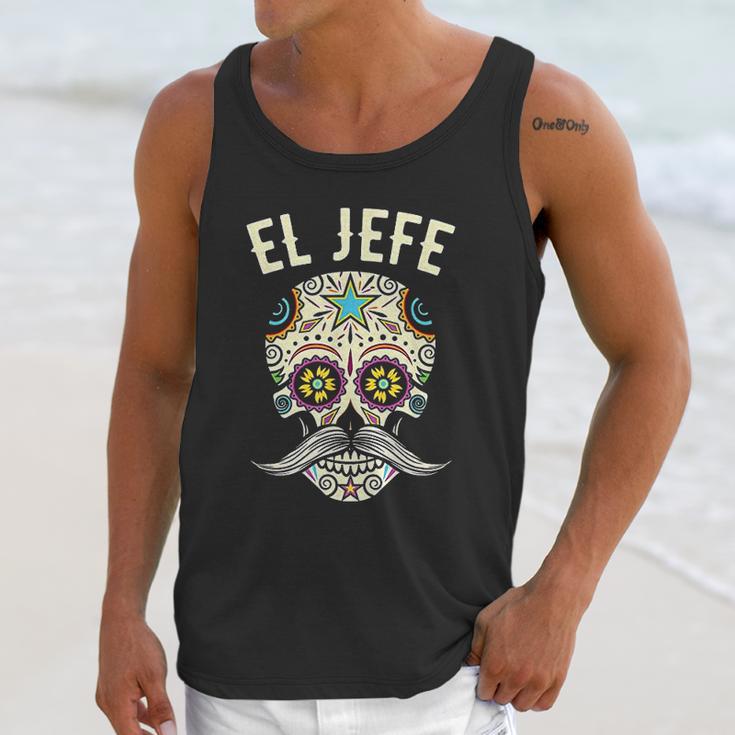 El Jefe Men Mexican Boss Skull Day Of The Dead Unisex Tank Top Gifts for Her