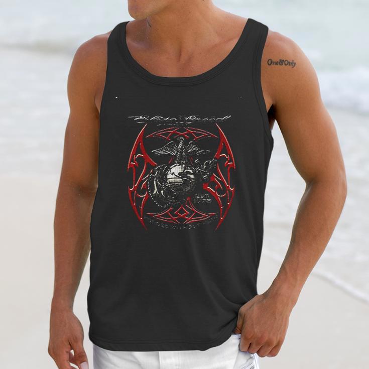 Elite Breed Usmc Red Blades Silver Foil Unisex Tank Top Gifts for Her