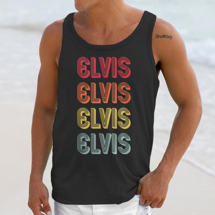 Elvis Name Personalized Funny Retro Vintage Birthday Unisex Tank Top Gifts for Her