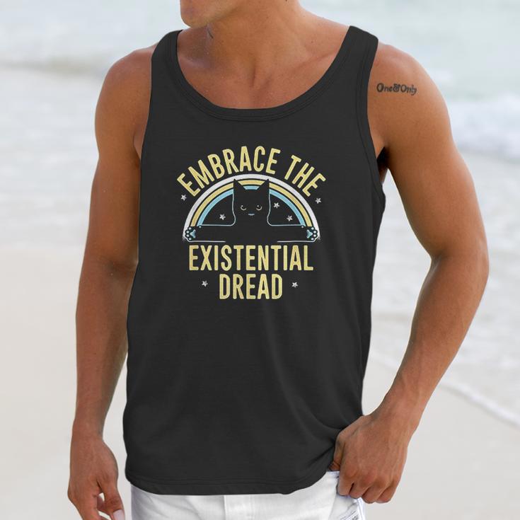 Embrace The Existential Dread Funny Cat Unisex Tank Top Gifts for Her