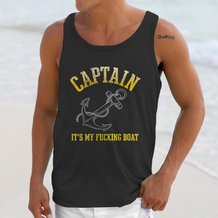 Faded Funny Gift Its My Fucking Boat Funny Gift Yacht Rock Party Boat Captain Me Unisex Tank Top Gifts for Her