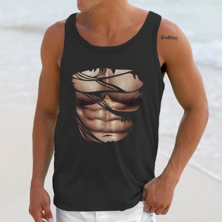 Fake Muscles Ripped Torn Chest Six Pack Abs Fitness Model Unisex Tank Top Gifts for Her