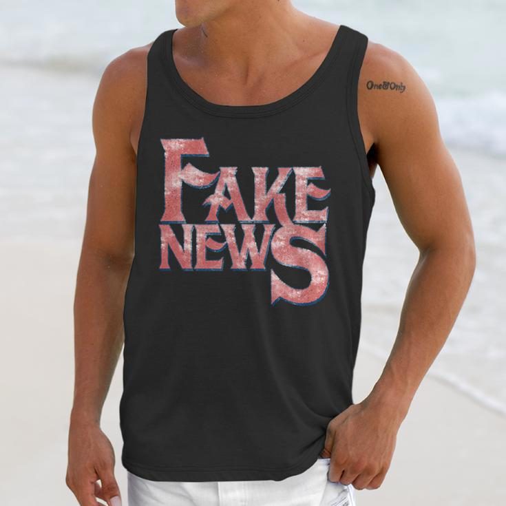 Fake News Distressed Text Unisex Tank Top Gifts for Her