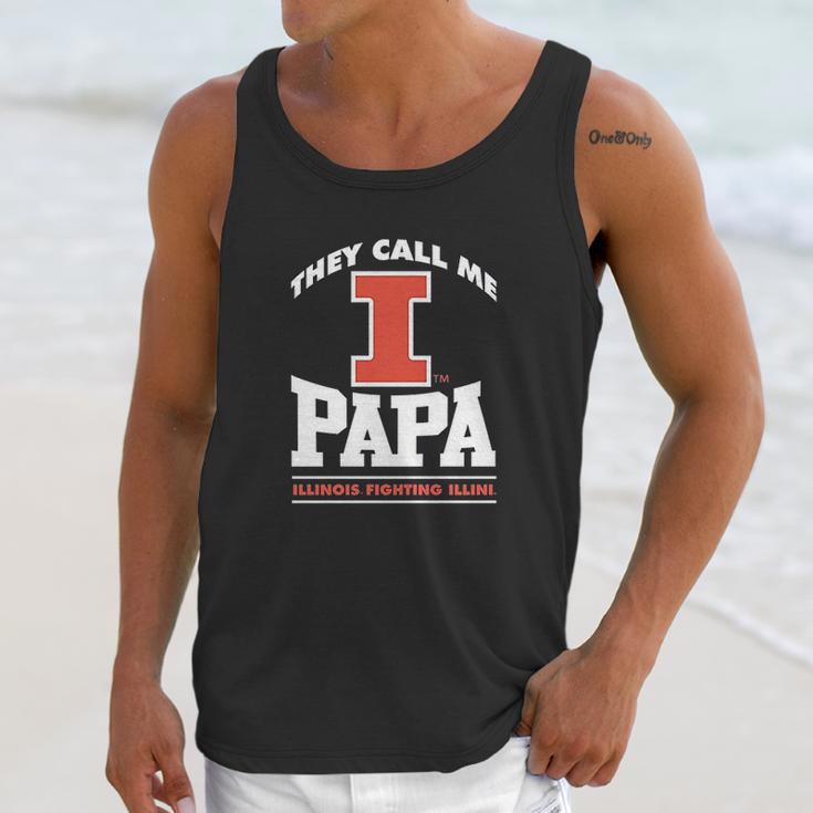 Fanprint Illinois Fighting Illini They Call Me Papa Unisex Tank Top Gifts for Her