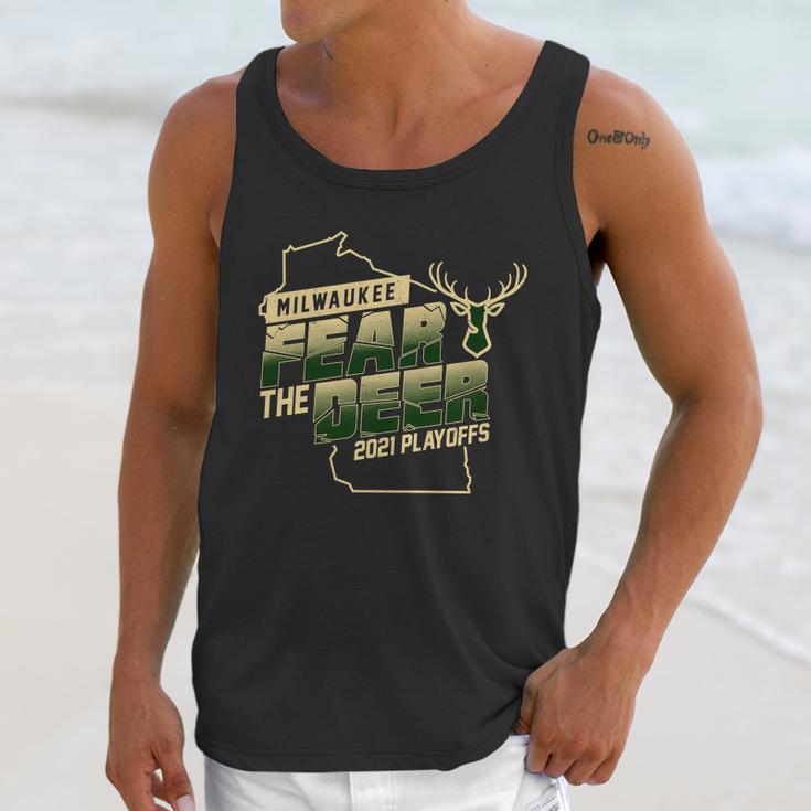 Fear The Deer Milwaukee Basketball 2021 Playoffs Unisex Tank Top Gifts for Her