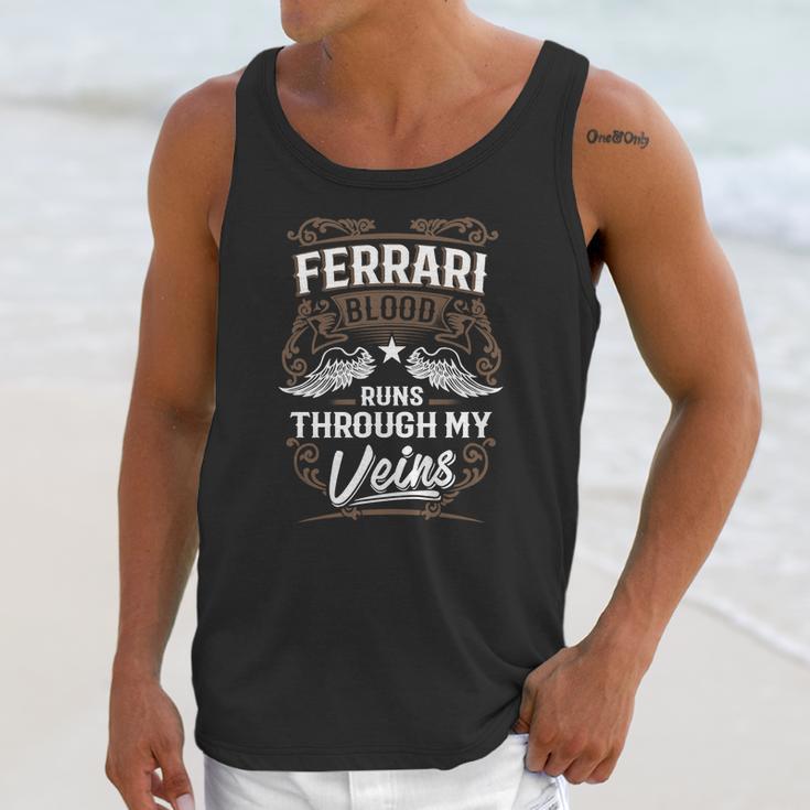 Ferrari Blood Runs Through My Veins Legend Name GiftsShirt Unisex Tank Top Gifts for Her