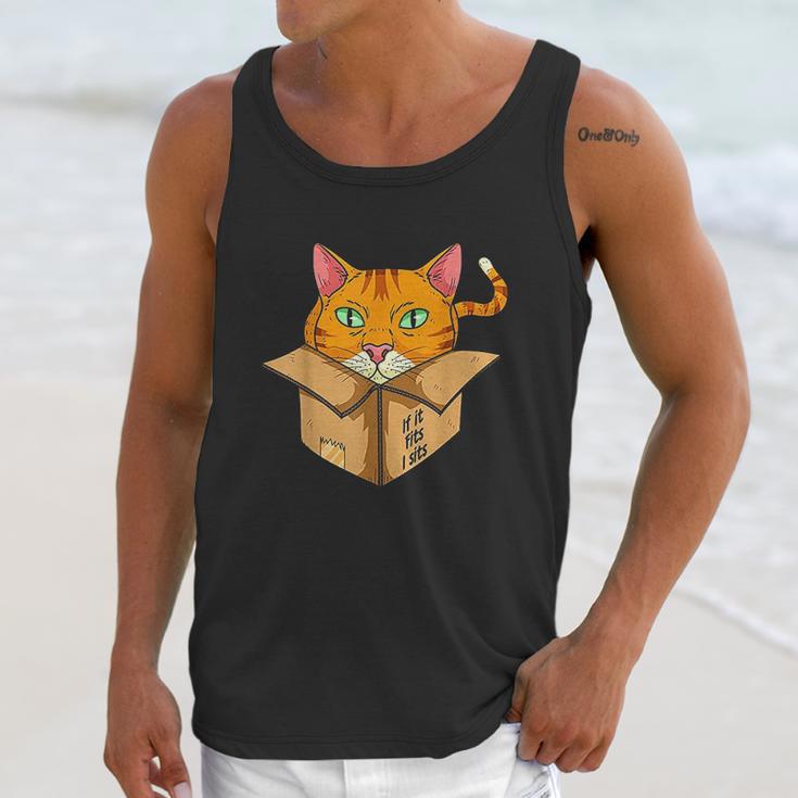 If It Is Fits I Sit Cat Box Funny Quote Unisex Tank Top Gifts for Her