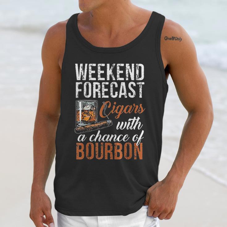 Weekend Forecast Cigars With Chance Bourbon Unisex Tank Top Gifts for Her