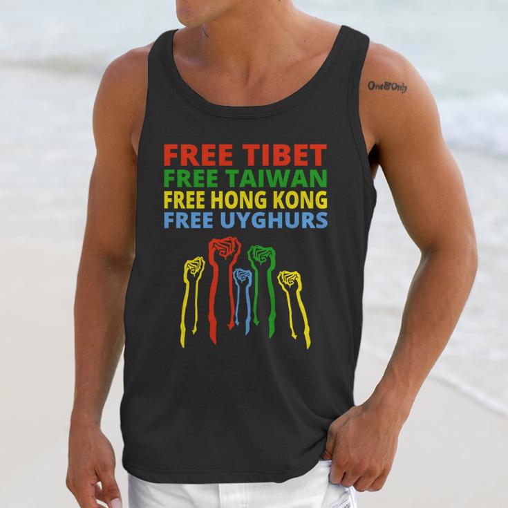 Free Tibet Free Taiwan Free Hong Kong Free Uyghurs Protest Gift Unisex Tank Top Gifts for Her