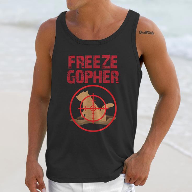 Freeze Gopher Hunting Funny Gopher Hunter Graphic Design Printed Casual Daily Basic Unisex Tank Top Gifts for Her