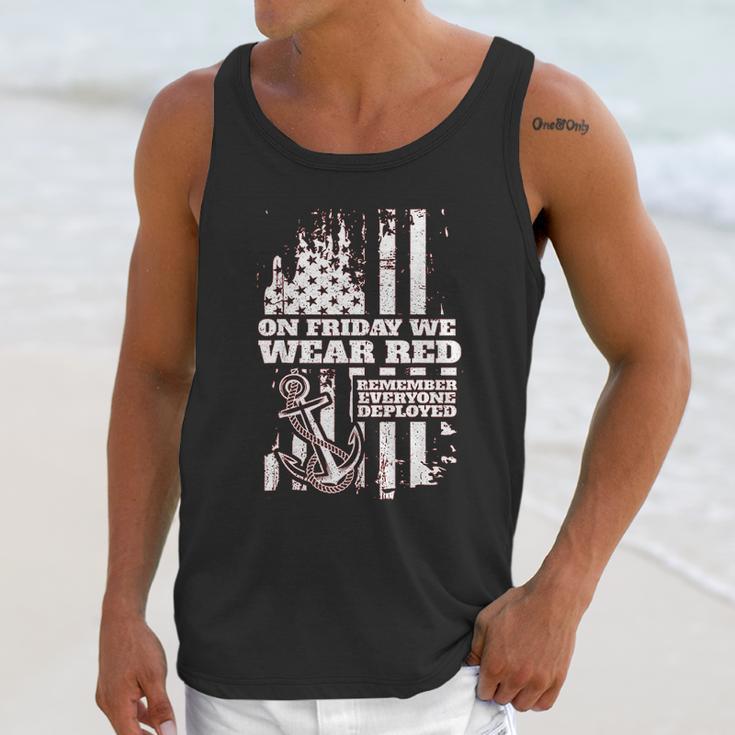 On Fridays We Wear Red Friday Navy Family Unisex Tank Top Gifts for Her