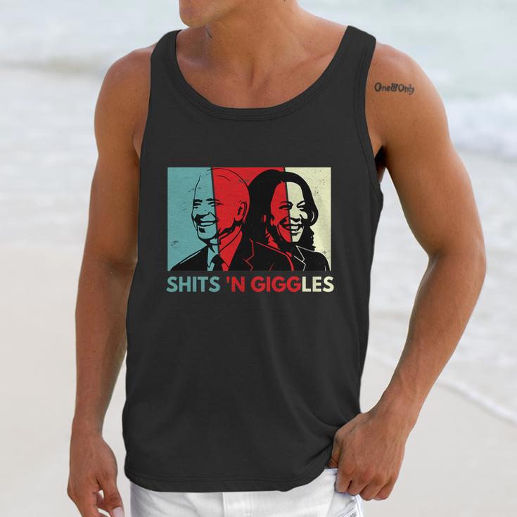 Funny Anti Biden Harris Shits N Giggles Political Gift Graphic Design Printed Casual Daily Basic Unisex Tank Top Gifts for Her