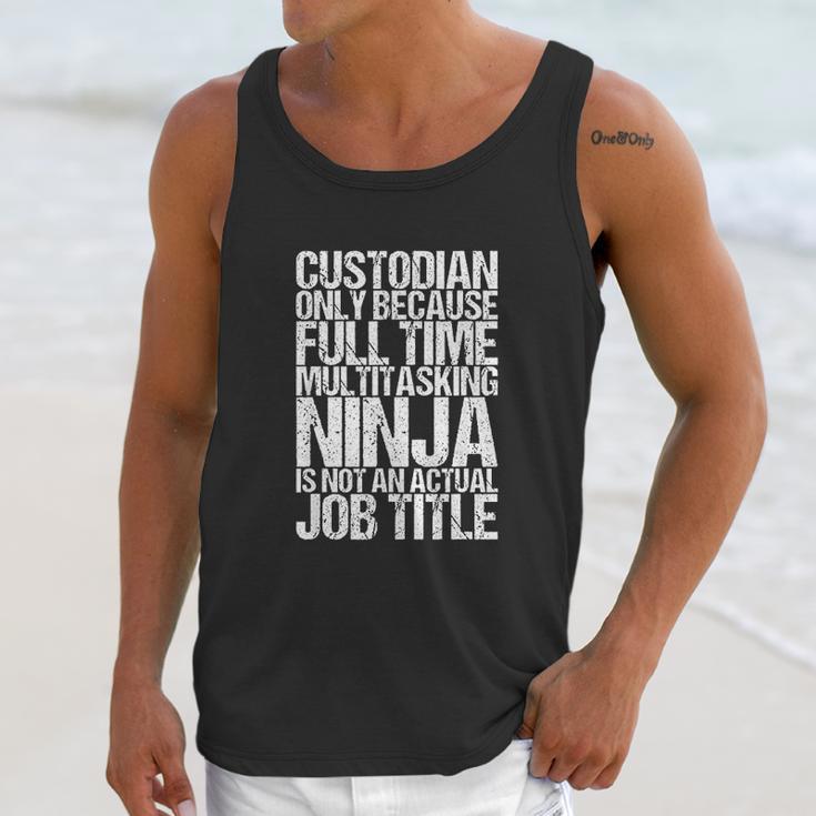 Funny Custodian Janitor Multitasking Ninja Unisex Tank Top Gifts for Her