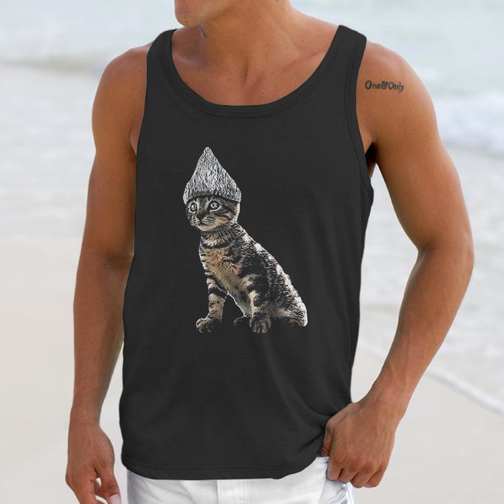 Funny Halloween Cat Tin Foil Hat Conspiracy For Men Unisex Tank Top Gifts for Her