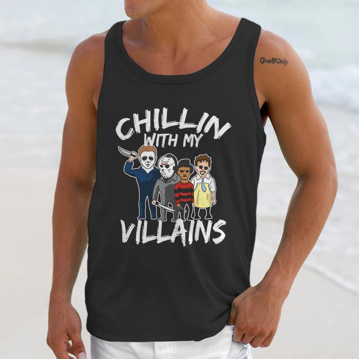 Funny Halloween Chillin With My Villains Unisex Tank Top Gifts for Her