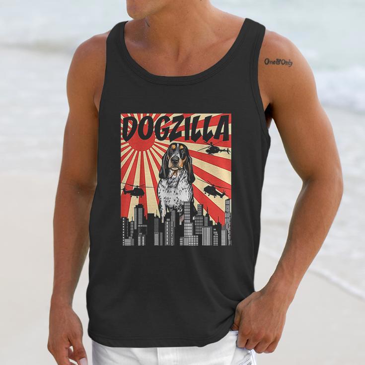 Funny Retro Japanese Dogzilla Bluetick Coonhound Unisex Tank Top Gifts for Her