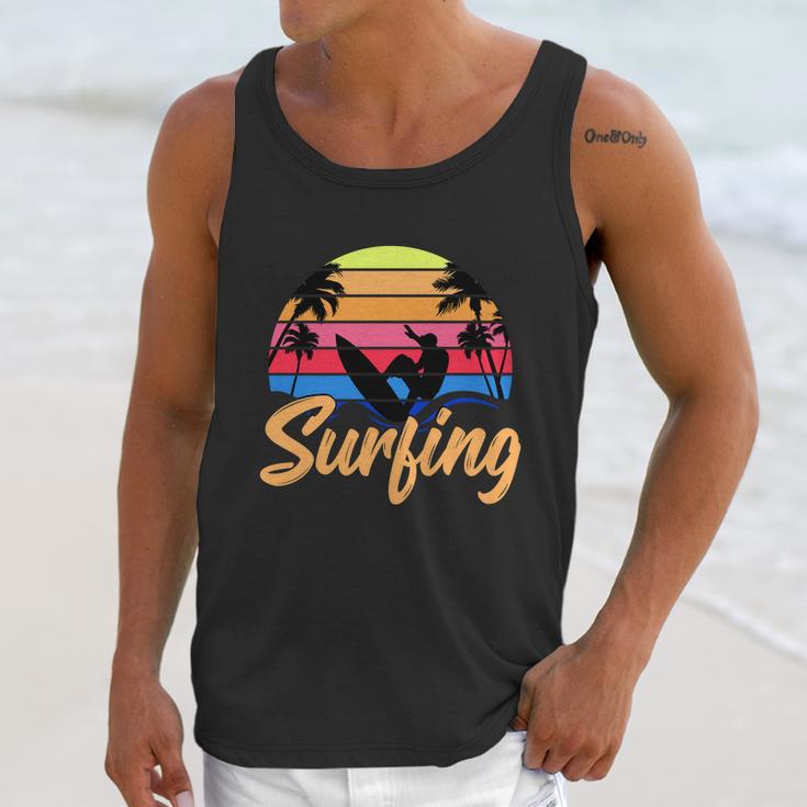 Funny Retro Surfing Logo Unisex Tank Top Gifts for Her