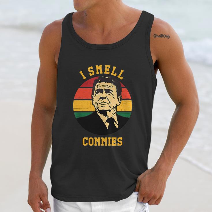 Funny Ronald Reagan I Smell Commies Political Humor Unisex Tank Top Gifts for Her