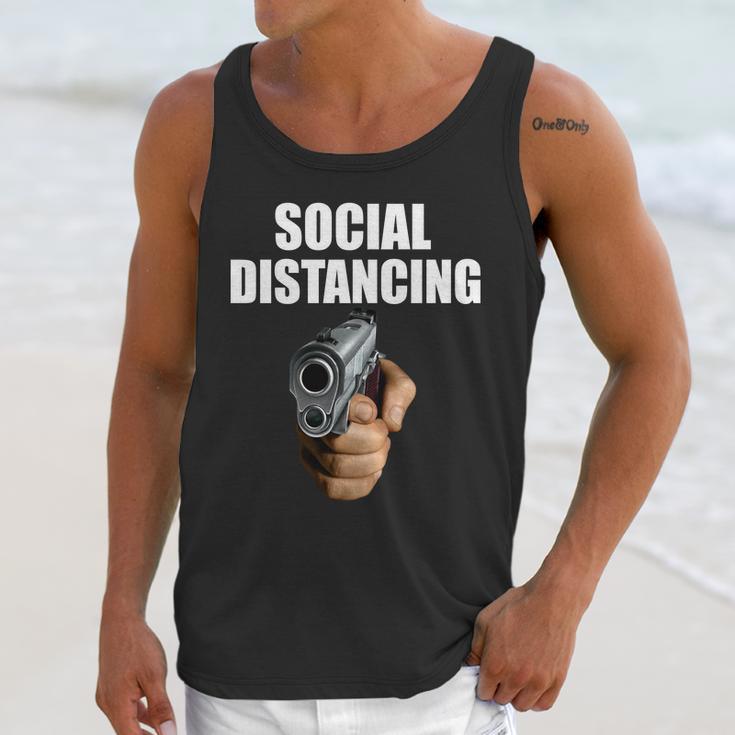 Funny Social Distancing Gun Unisex Tank Top Gifts for Her