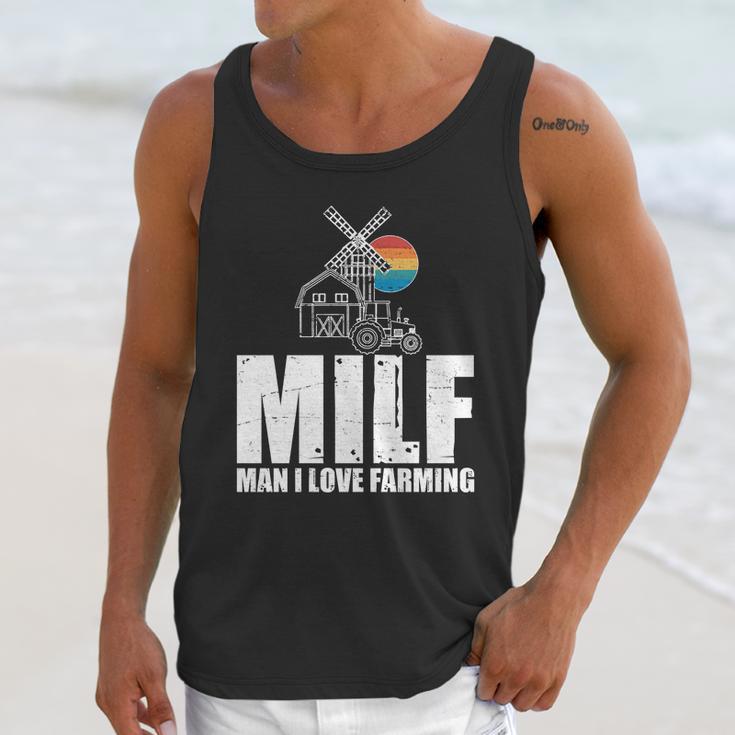 Funny Vintage Milf Man I Love Farming Unisex Tank Top Gifts for Her