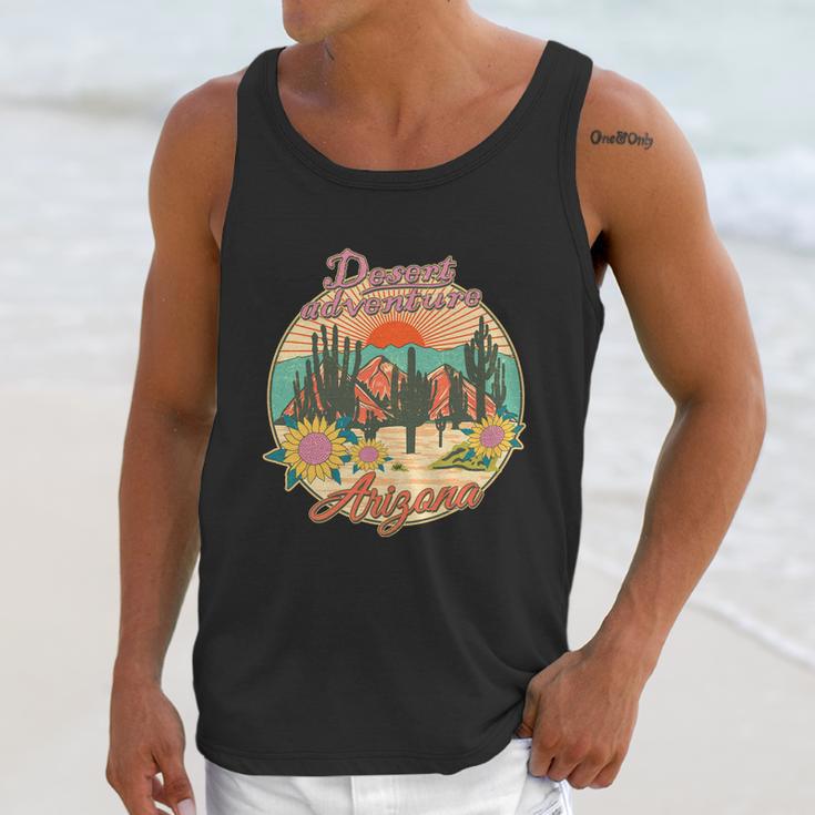 Funny Vintage Retro Travel Arizona Desert Adventure Emblem Unisex Tank Top Gifts for Her