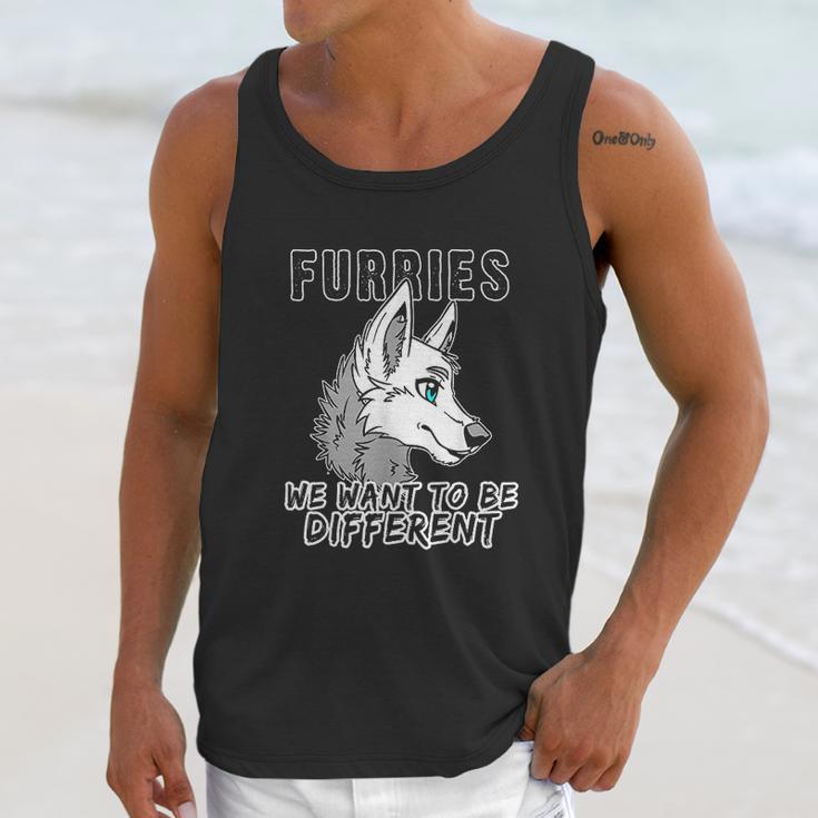 Furries We Want To Be Different Furry Fursuit Cosplay Unisex Tank Top Gifts for Her