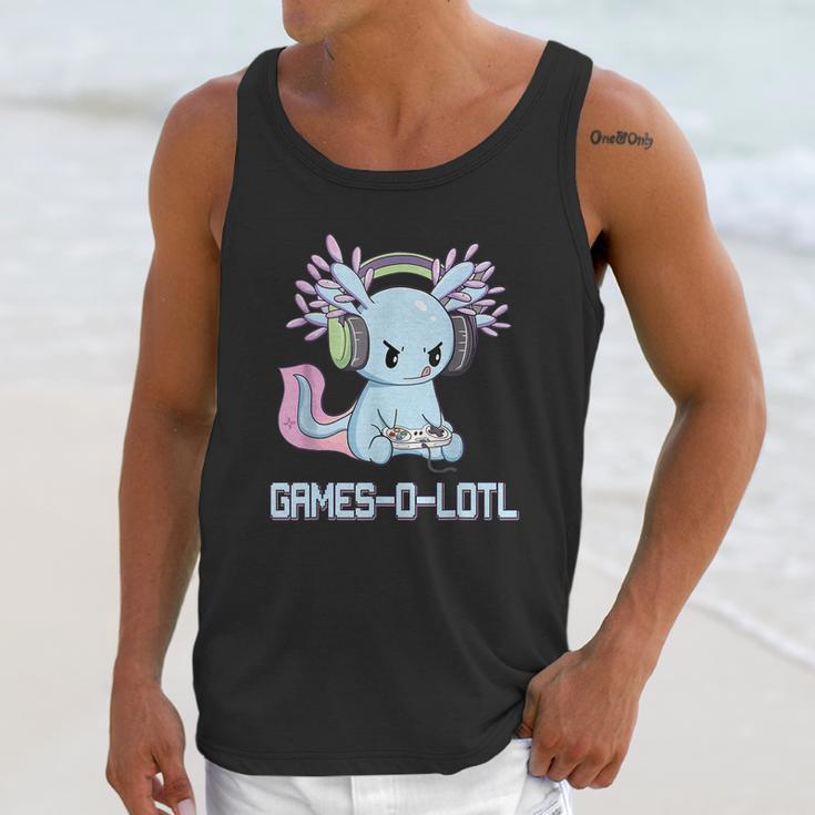 Gamesolotl Axolotl Video Gamer Kawaii Pastel Goth Anime Graphic Design Printed Casual Daily Basic Unisex Tank Top Gifts for Her