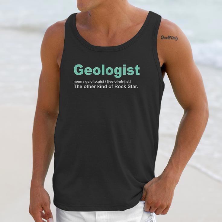 Geologist Rock Star Definition Funny Geology Gifts Unisex Tank Top Gifts for Her