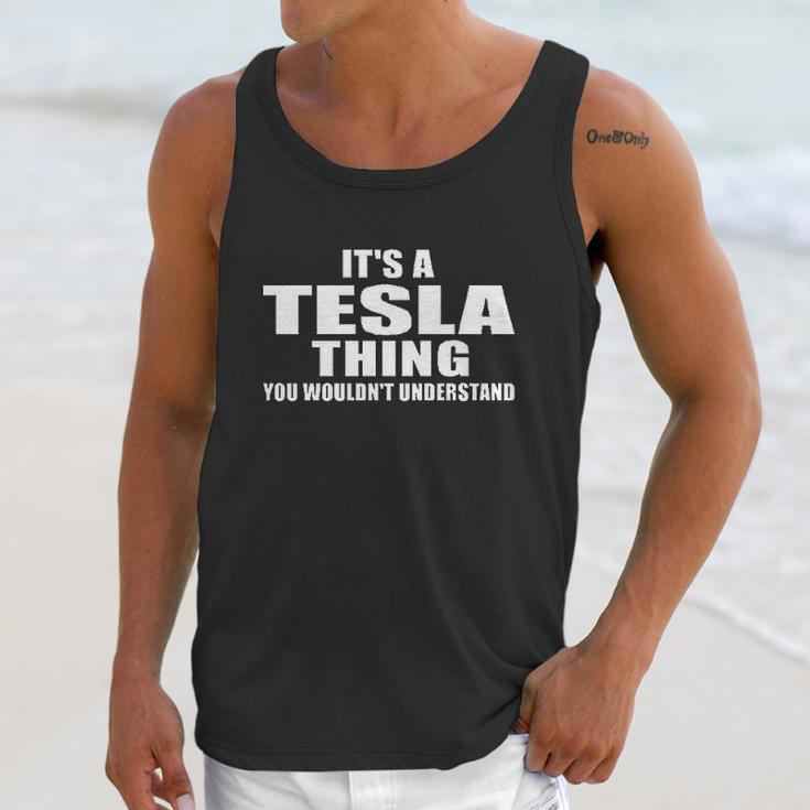 Gildan Tesla Thing Black Unisex Tank Top Gifts for Her