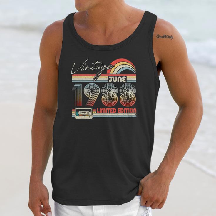 Happy 33Rd Birthday Vintage June 1988 33 Years Old Unisex Tank Top Gifts for Her