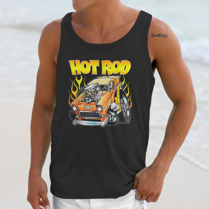 Hot Rod 55 Gasser Blown Jacked Up Flames Car Unisex Tank Top Gifts for Her