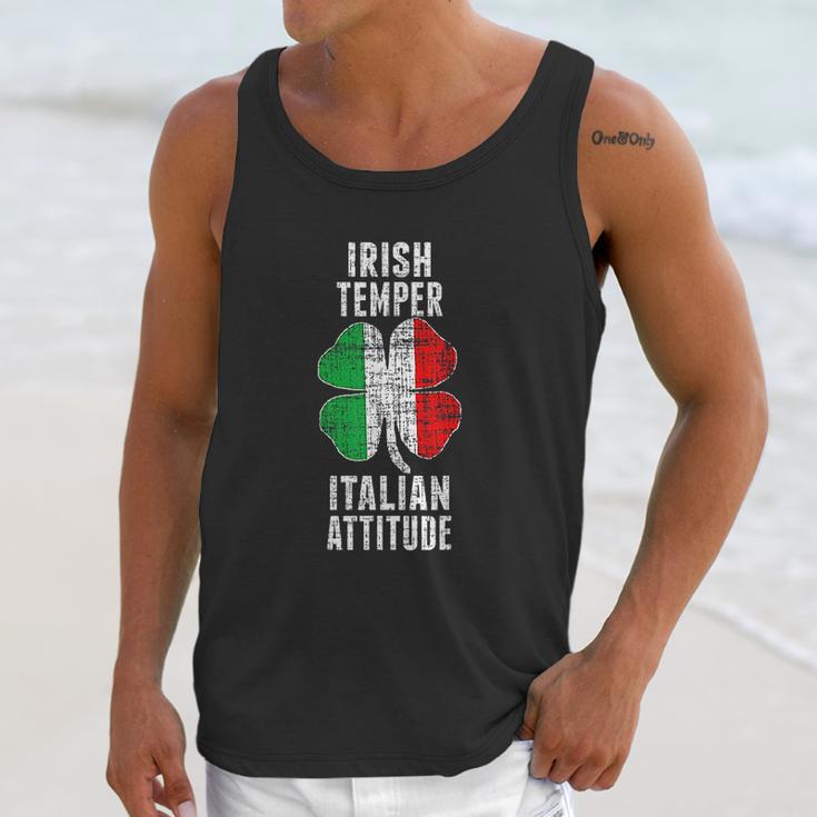 Irish Temper Italian Attitude St Patricks Shamrock Unisex Tank Top Gifts for Her