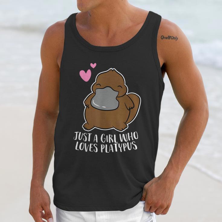 Just A Girl Who Loves Platypus Cute Platypus Girl Graphic Design Printed Casual Daily Basic Unisex Tank Top Gifts for Her