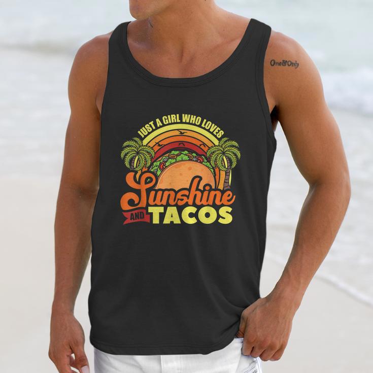 Just A Girl Who Loves Sunshine And Tacos Fast Food Junk Gift Graphic Design Printed Casual Daily Basic Unisex Tank Top Gifts for Her