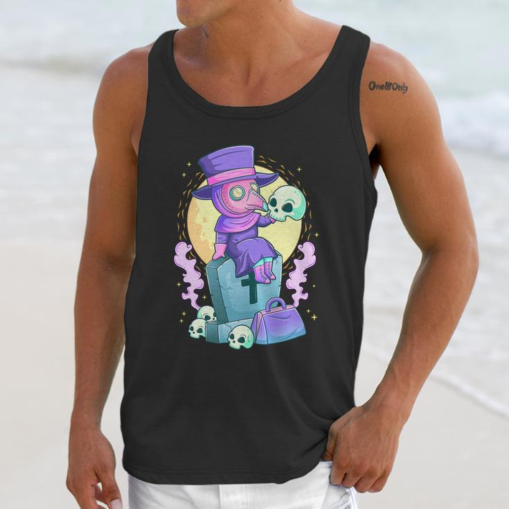 Kawaii Pastel Goth Cute Creepy Plague Doctor Skull Unisex Tank Top Gifts for Her