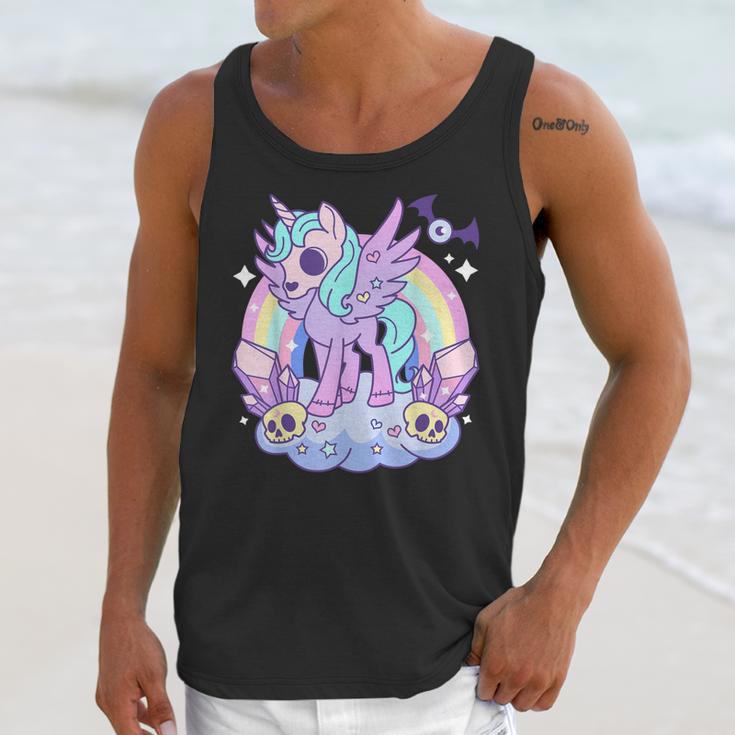 Kawaii Pastel Goth Unicorn Pony - Aesthetic Gothic Skeleton Unisex Tank Top Gifts for Her