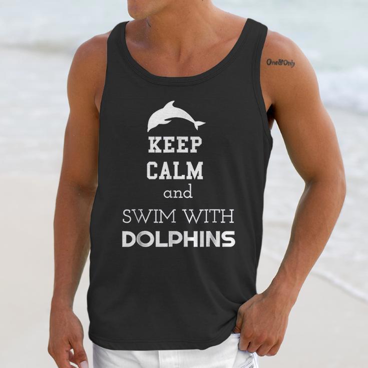 Keep Calm And Swim With Dolphins Unisex Tank Top Gifts for Her