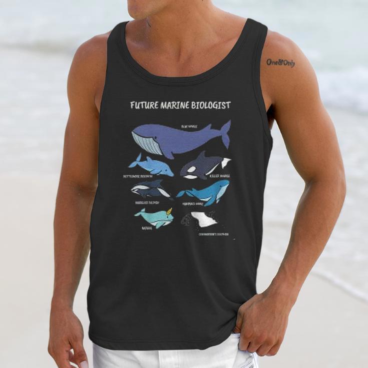 Kids Future Marine Biologist Types Of Whales And Dolphins Whale Biology Pun Unisex Tank Top Gifts for Her