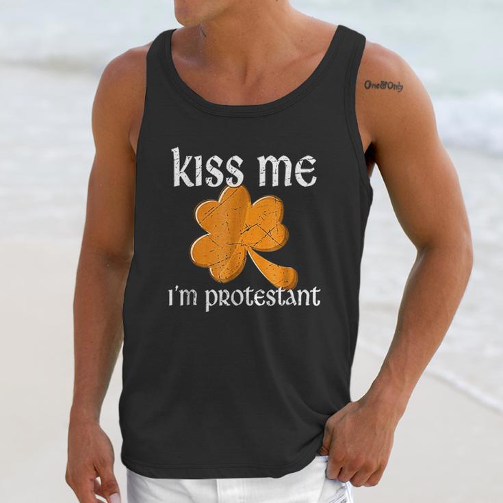 Kiss Me I Am Protestant St Patricks Day Unisex Tank Top Gifts for Her