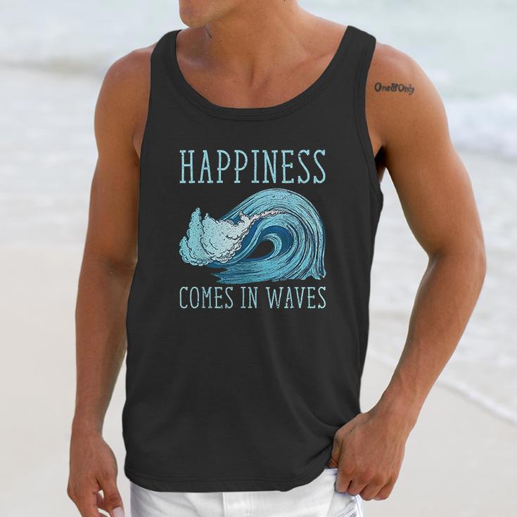 Kiteboarding Kite Surfing Happiness Comes In Waves Unisex Tank Top Gifts for Her